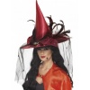 Čarodějnický klobouk deluxe - červený