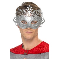 Maska na obličej - stříbrná zdobená