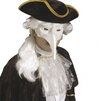 Benátská maska Nos - bílá