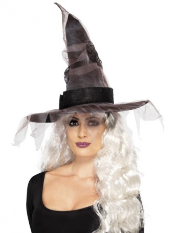 Čarodějnický klobouk šedý