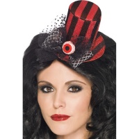 Mini klobouček Halloween - červeno-černý