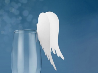 Dekorace na sklenici - křídla bílé