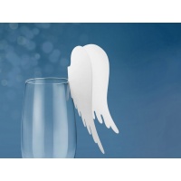 Dekorace na sklenici - křídla bílé