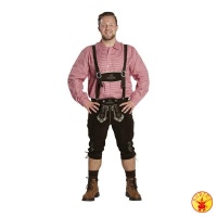 Bavorské kalhoty z pravé kůže - tmavě hnědé